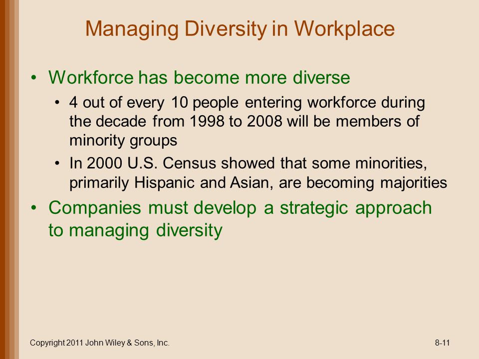 Managing diversity in employement